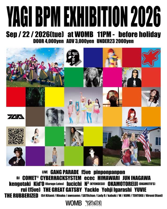 YAGI BPM EXHIBITION 2026 at @womb_tokyo