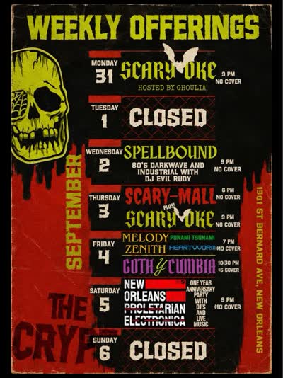 Weekly Offerings at The Crypt