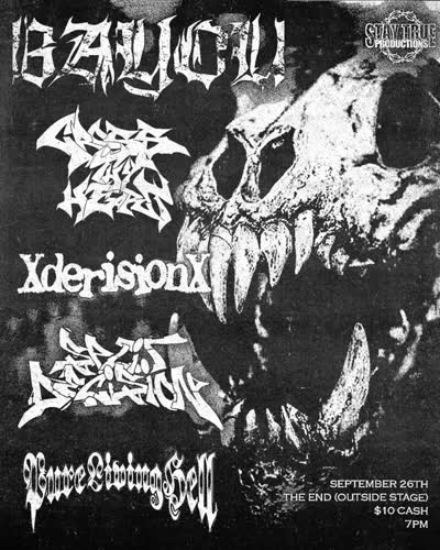 September 26th, 2026 Houston Showcase / Pure Living Hell's first show