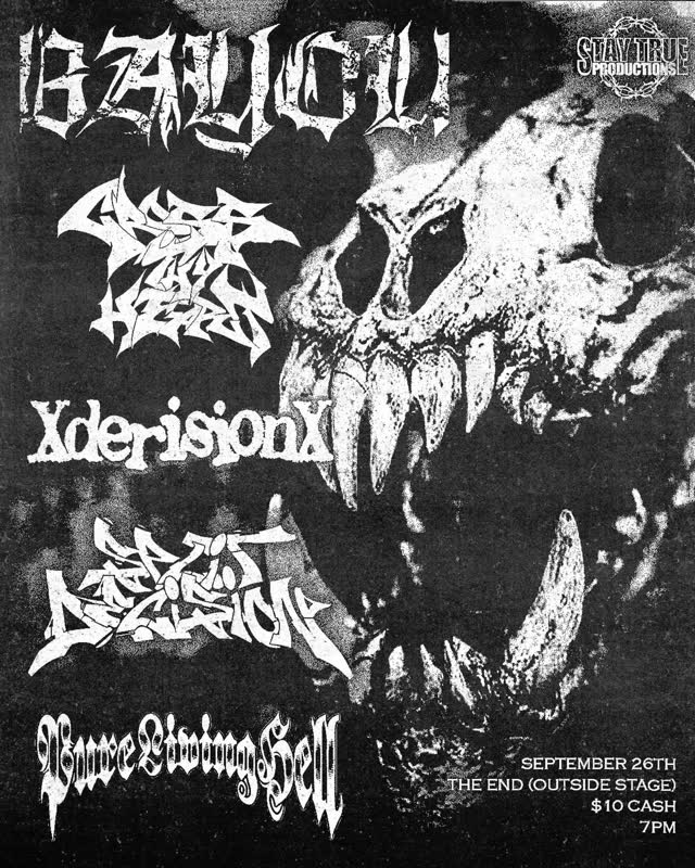 September 26th, 2026 Houston Showcase / Pure Living Hell's first show