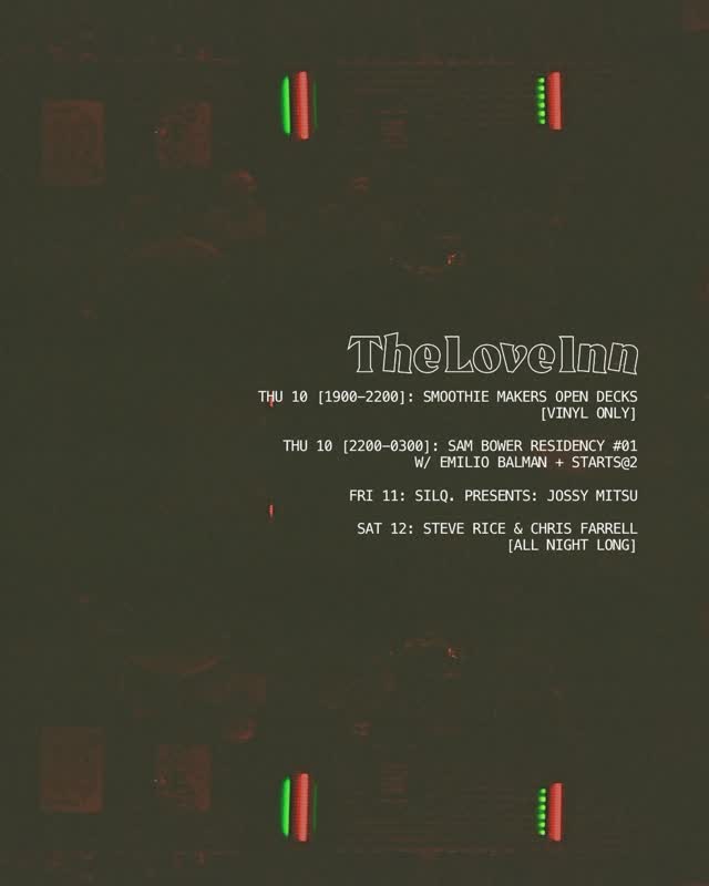 The Love Inn Event Schedule