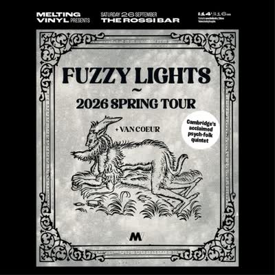 Van Coeur @van_coeur support Fuzzy Lights @fuzzysnaps at The Rossi Bar @therossibar #Brighton on Saturday 26th September.