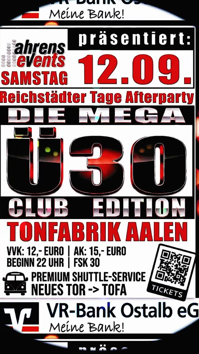 Reichstädter Tage Afterparty - Die Mega Ü30 Club Edition