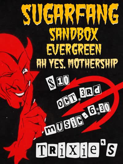 October 3rd we’re kicking it off with our new friends in @ahyes_mothership , @evergreenbandmi , and @sandbox.theband at Trixie’s Bar in Hamtramck! Doors are at 6pm with music starting at 6:30pm! It’s about to be a rocking night!