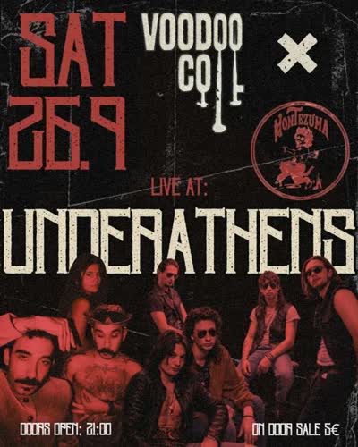 VOODOO COIL X MONTEZUMA Rock n' roll live βραδιά Σάββατο 26/9 στο @underathens_association