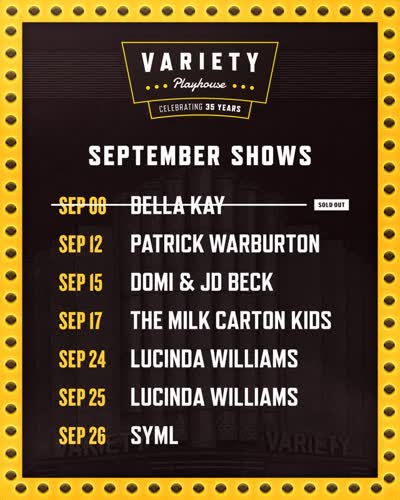 September Shows at Variety Playhouse