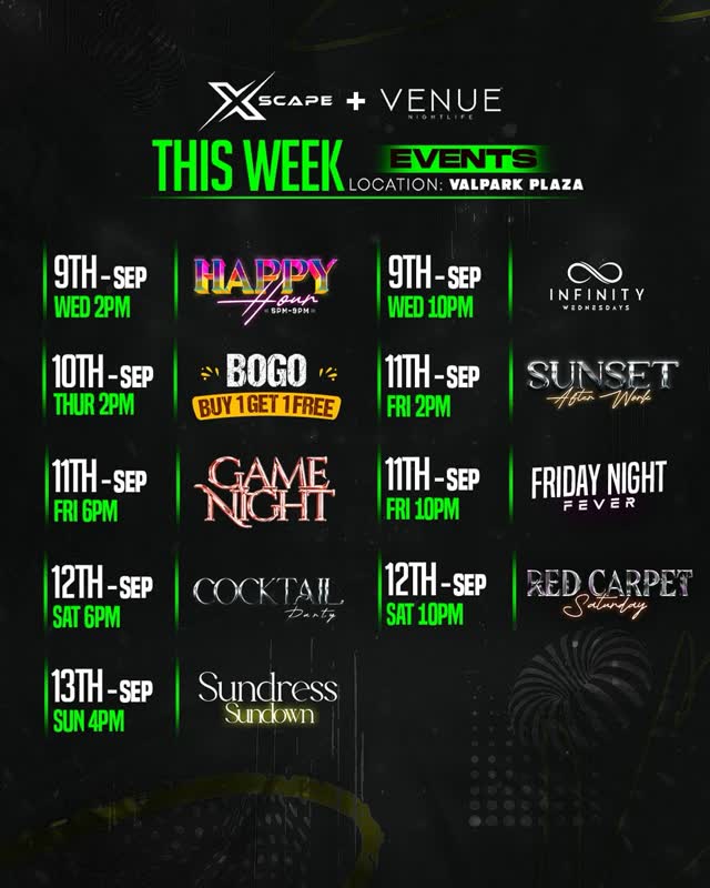 This Week Events at XSCAPE + VENUE Nightlife