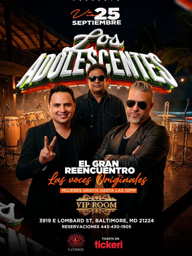 La Visiòn Presenta Los Adolescents live @viproom_baltimore Una noche de pura Salsa