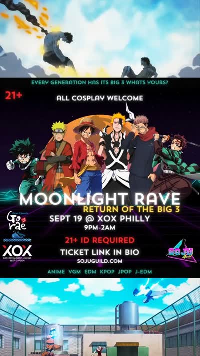 Moonlight Rave: Celebrating the Big 3s across different eras of anime