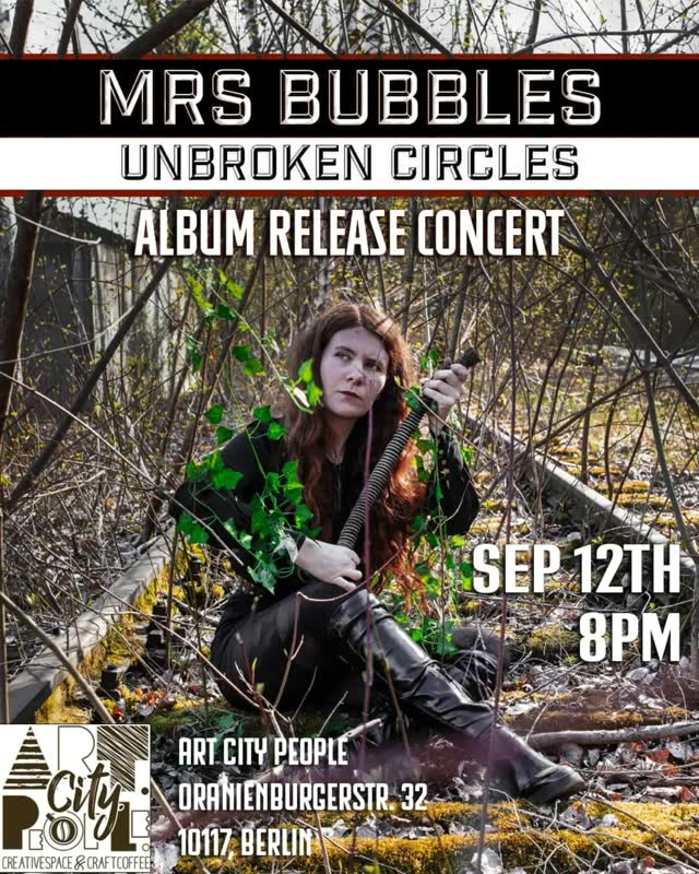 Excited to perform the songs from my new album at @artcitypeople_berlin on September 12th!