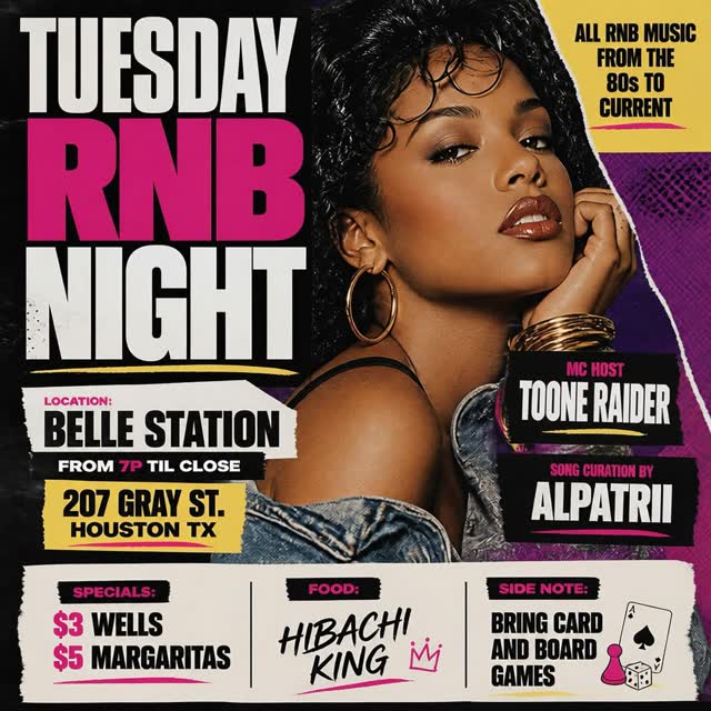 TUESDAY RNB NIGHT AT THE NEW @bellestationmidtown