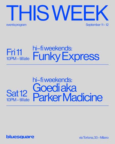 Weekly music line up