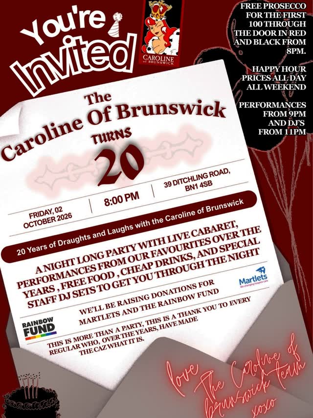 HAPPY BIRTHDAY US! - The Caroline of Brunswick 20th Birthday Party