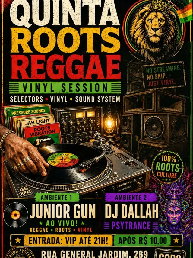 Quinta no CCPC! É a Quinta ROOTS que vem trazendo resistência na cena REGGAE no centro de SP!