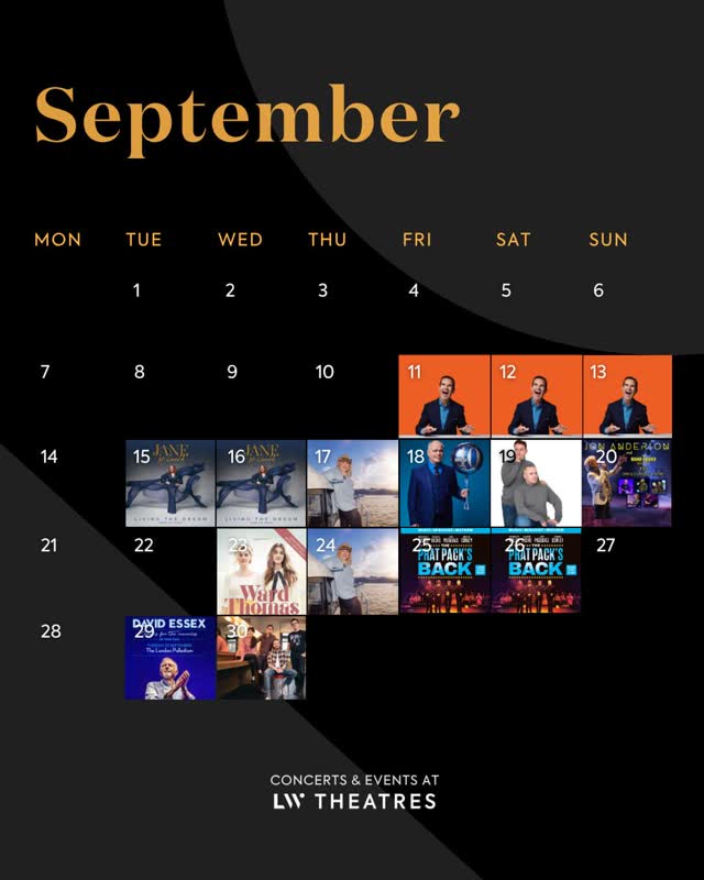 September Concerts & Events at LW Theatres