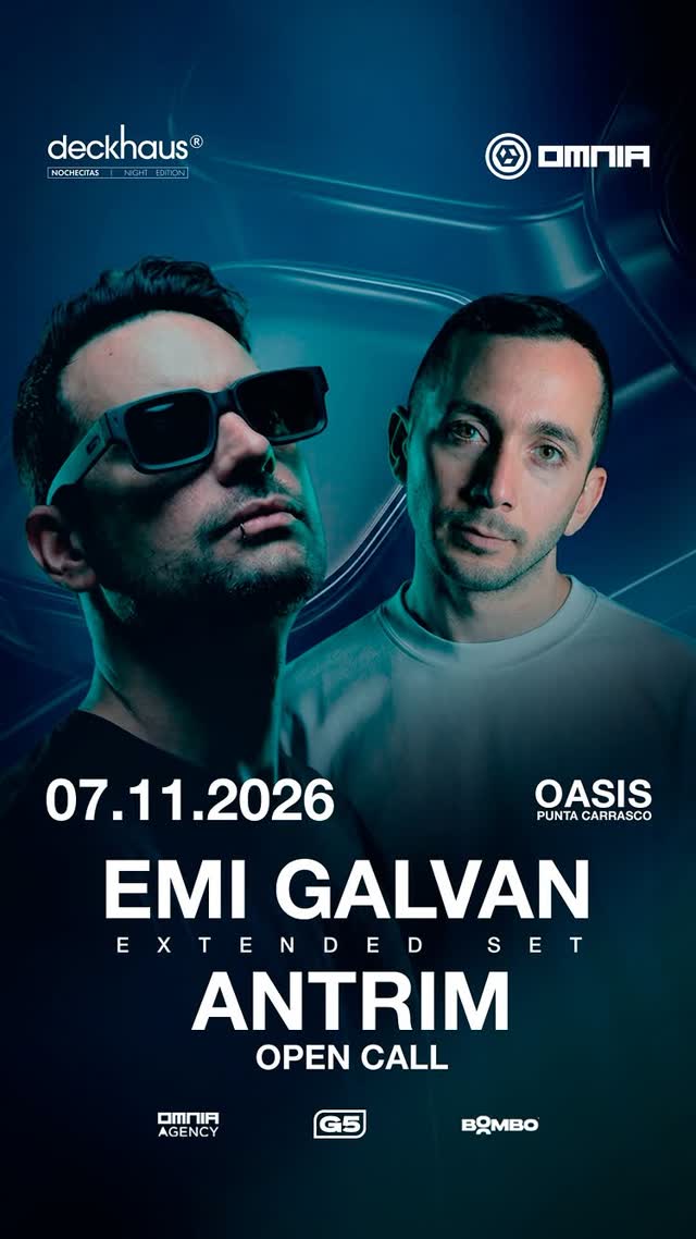 La temporada de Oasis arranca el sábado 7 de noviembre con dos grandes referentes del progressive house: @emigalvanmusic y @antrim_dj