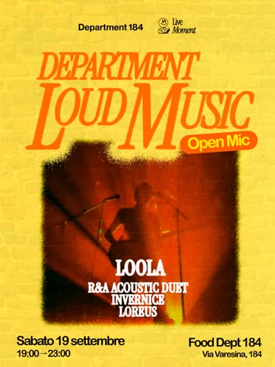 Sabato 19 settembre Department 184 diventa un piccolo salotto musicale.