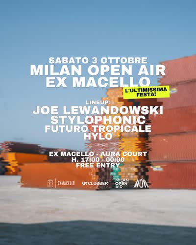 Sabato 3 ottobre: l’ultimissima festa all’Ex Macello