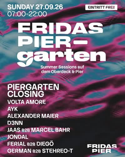 SO // 27.09.2026 // ab 7 Uhr Oberdeck // EINTRITT FREI! // PIERGARTEN CLOSING 🚀