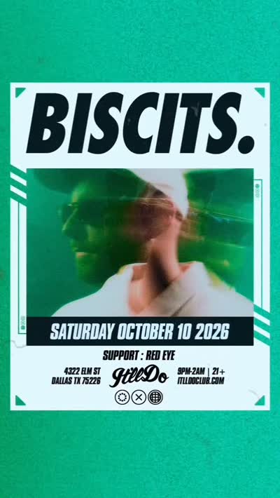 Dallas - @itsbiscits w/ @redeye_in_dallas Saturday 10.10.26 // Advance Tickets On Sale Now 💥 Link in bio {itlldoclub.com}