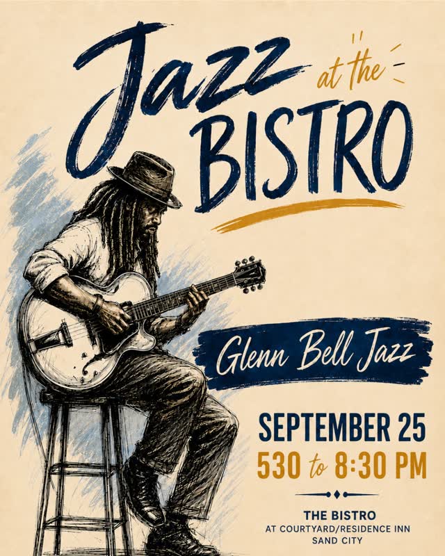 He's back! @glennbelljazz returns to The Bistro for another evening of smooth jazz and good vibes.