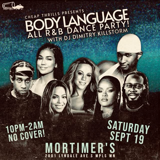BODY LANGUAGE (all R&B) returns to @mortimersbar Saturday September 19. 10pm-2am. FREE!
