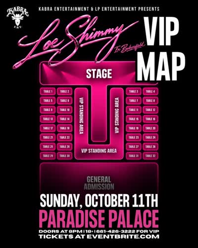 Joe Shimmy VIP Map