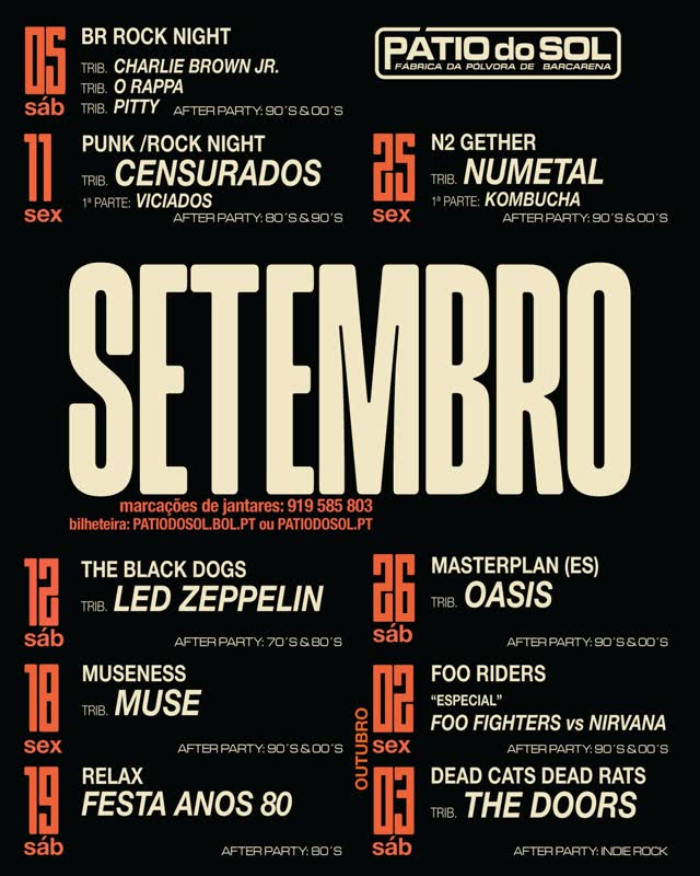 Segunda temporada no Pátio do Sol: Concertos e After Parties