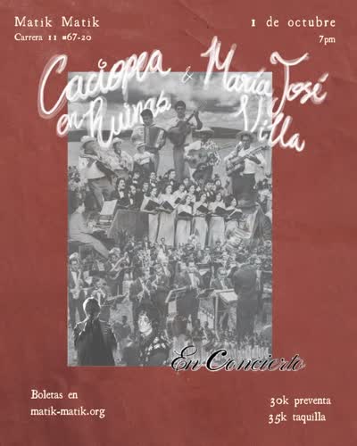 Concierto conjunto de Caciopea en Ruinas y María José Villa