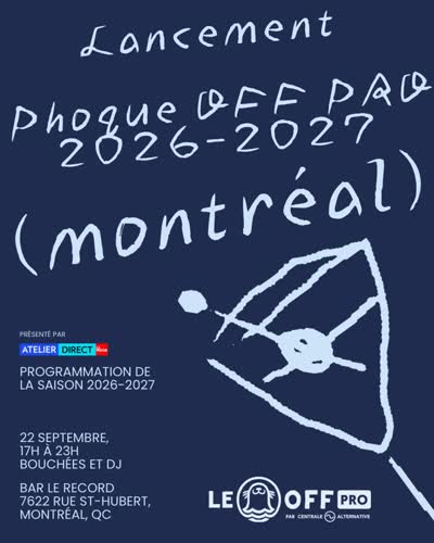 5 à 7 présenté par Atelier Direct pour lancer sa nouvelle programmation annuelle du Phoque OFF PRO 2026-2027