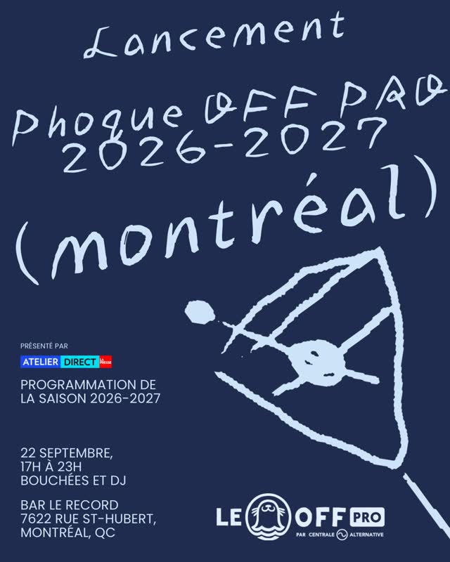 5 à 7 présenté par Atelier Direct pour lancer sa nouvelle programmation annuelle du Phoque OFF PRO 2026-2027