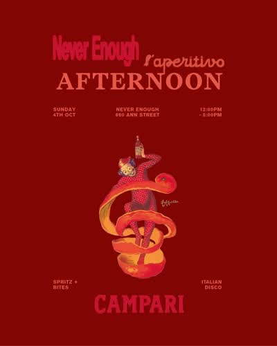 Campari-focused afternoon with Italian disco soundtrack