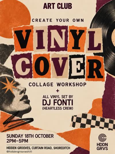 Art Club: Create Your Own Vinyl Cover Collage Workshop + All Vinyl Set by DJ Fonti