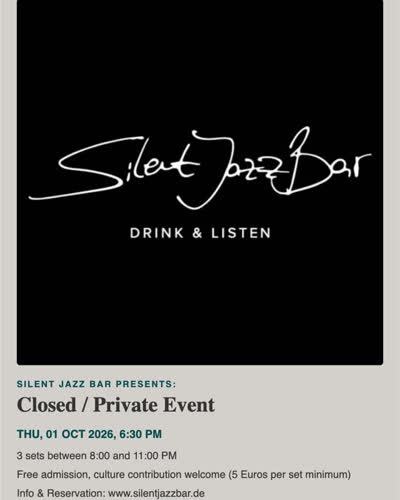 Silent Jazz Bar Presents: Closed / Private Event