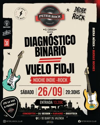 Noche Indie-Rock: Diagnóstico Binario & Vuelo Fidji