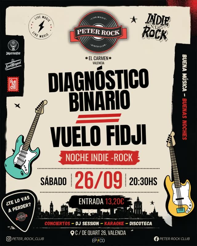 Noche Indie-Rock: Diagnóstico Binario & Vuelo Fidji