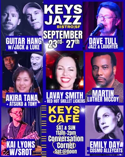 LAVAY, LUTHER & LAUGHTER SEPT 23-27 at Keys Jazz Bistro SF