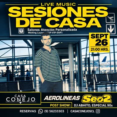 No te pierdas en Casa Conejo este 26 de septiembre a @seo2elguerrero