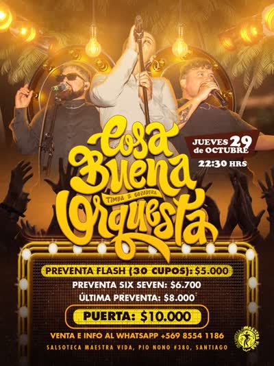 Siempre será muy especial volver a tocar para uds en @salsotecamaestravida !! ❤️🔥 Será una noche con vueltas, reencuentros y descarga! Porque nos encanta verlos gozar ! 🪩 Santiago no te pierdas este mambo! 🕺 Desde Valparaíso directo a la casa de la salsa! 🥳 Guarda la fecha! 🗓️ ✅ Jue 29 de octubre, 22.30hrs #fiestasalsera #santiago #salseros #orquesta