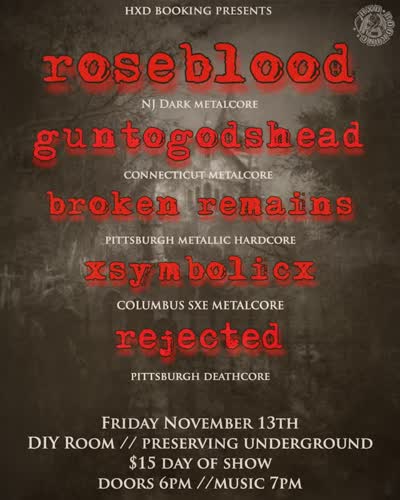 Friday November 13th in the DIY Room at @preservingconcerts