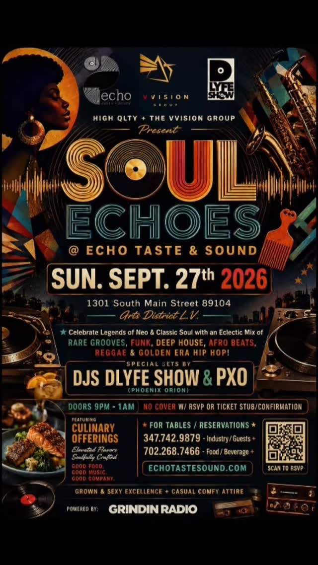 The “Soul Echoes” Featuring + “ECHO LIVE” THE TASTE OF SOUND EXPERIENCE
