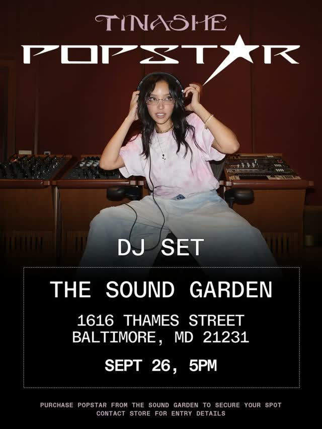 Tinashe DJ Set at The Sound Garden Baltimore
