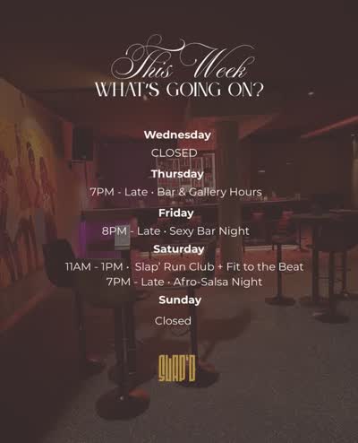 Friday - Sexy Bar Night / Saturday - Afro-Salsa