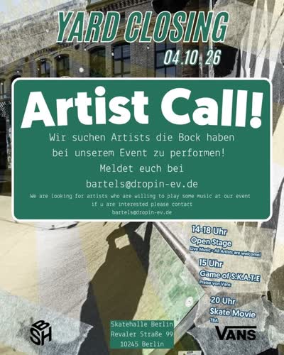 YARD CLOSING Artist Call!