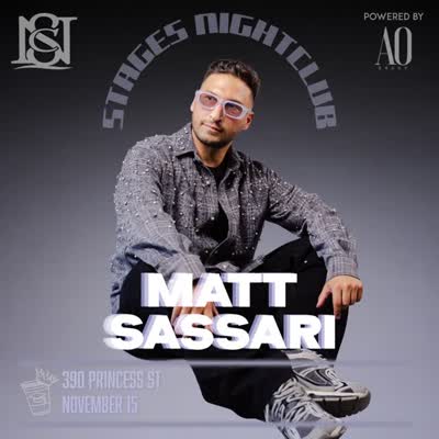 MATT SASSARI • NOVEMBER 15 • STAGES NIGHTCLUB