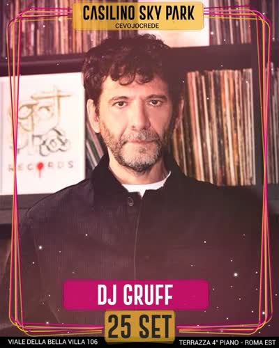 Il prossimo appuntamento è venerdì 25 settembre 👊 DJ GRUFF set per Casilino Sky Park, da una terrazza a 17 metri d’altezza!