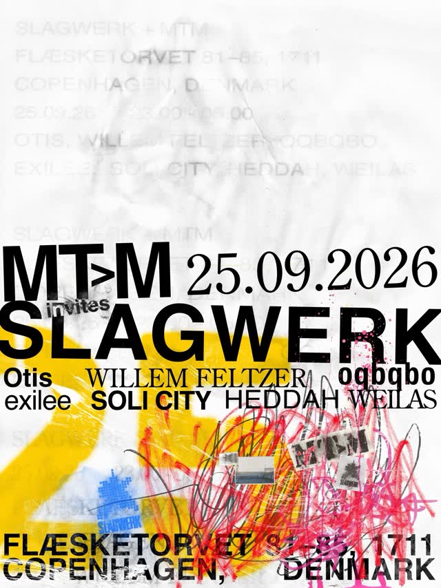 MT>M is back This time inviting Belgian Label & event series Slagwerk