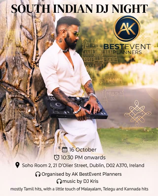 DUBLIN’S SOUTH INDIAN NIGHT!