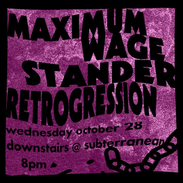 JUST ANNOUNCED Maximum Wage with Stander & Retrogression