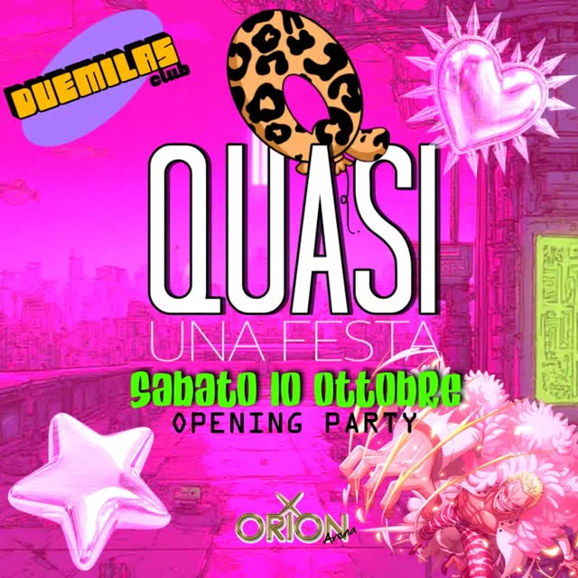 SABATO 10 OTTOBRE • OPENING PARTY 🐆 BACK TO HOME 🤩 QUASI • IL PARTY PIÙ COLORATO D'ITALIA 🤯